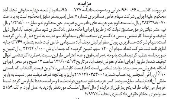 مزایده , مزایده فروش سهام 