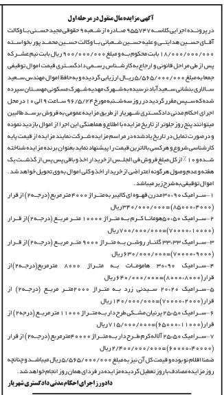 مزایده , مزایده انواع سرامیک