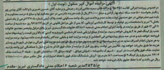 مزایده ,مزایده یک واحد مسکونی مساحت 66.04متر