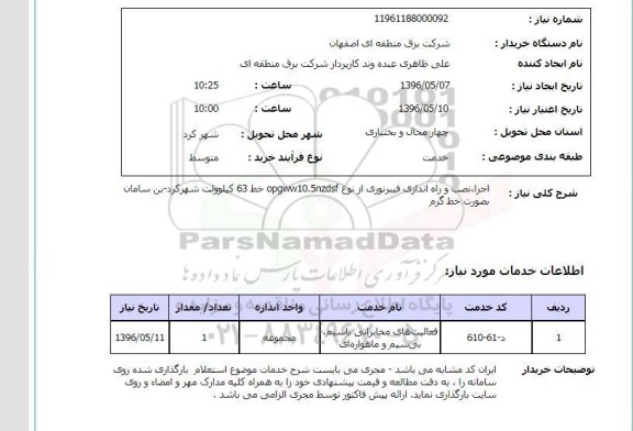 استعلام ,استعلام اجرا نصب و راه اندازی فیبر نوری 
