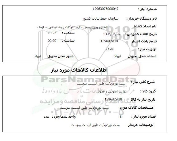 استعلام ,استعلام ست نورد ولایت 