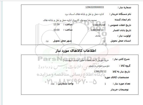 استعلام , استعلام خرید دوربین