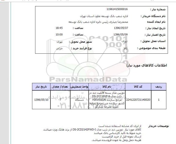استعلام دوربین مداربسته قابلیت دید در شب
