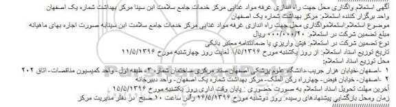 آگهی استعلام واگذاری محل جهت راه اندازی غرفه مواد غذایی ...