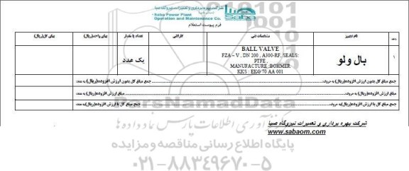 استعلام ​​بال ولو 96.5.12