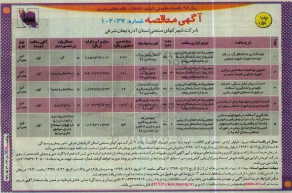 آگهی مناقصه,مناقصه لوله گذاری خط انتقال آب در فاز توسعه شهرک 