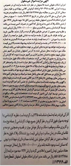 مزایده ,مزایده یک مجموعه تجاری اداری مساحت 60.03متر 