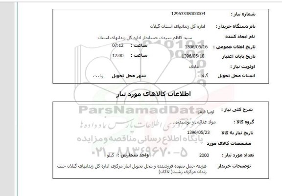 استعلام  لوبیا قرمز 