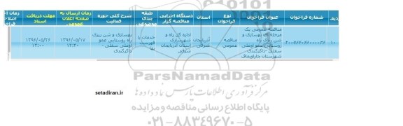 آگهی فراخوان,فراخوان بهسازی و شن ریزی راه روستایی عمو اوغلی سفلی...