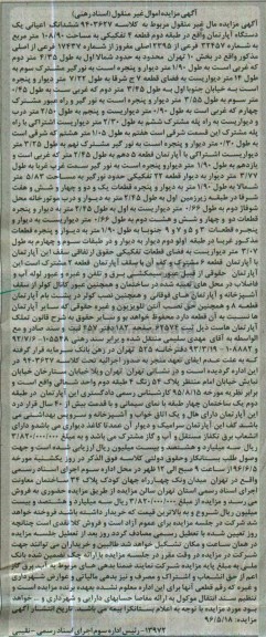 مزایده,مزایده ششدانگ اعیانی اپارتمان 108.90متر