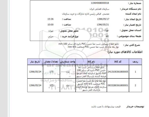 استعلام, استعلام تابلو اطلاع رسانی شب نما جنس pvc 