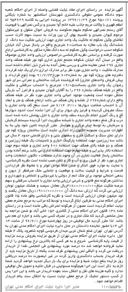 مزایده,مزایده سه دانگ از ششدانگ مغازه مساحت 20متر