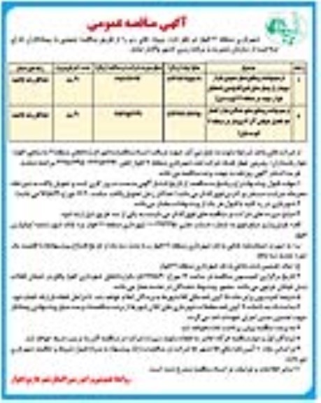 آگهی مناقصه عمومی , مناقصه ترمیم پیاده روهای ضلع جنوبی بلوار سپیدار
