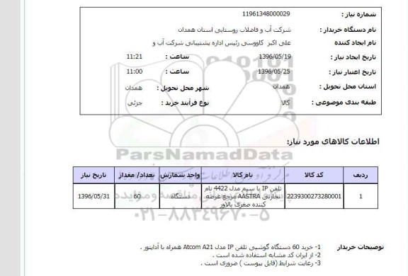 استعلام تلفن IP با سیم