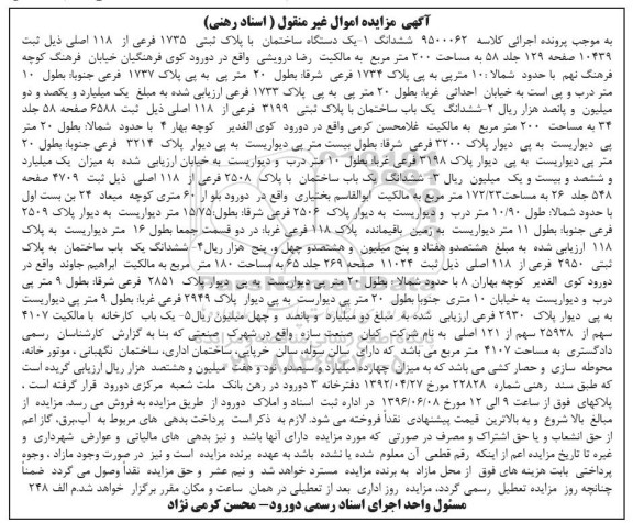 مزایده 4 باب ساختمان