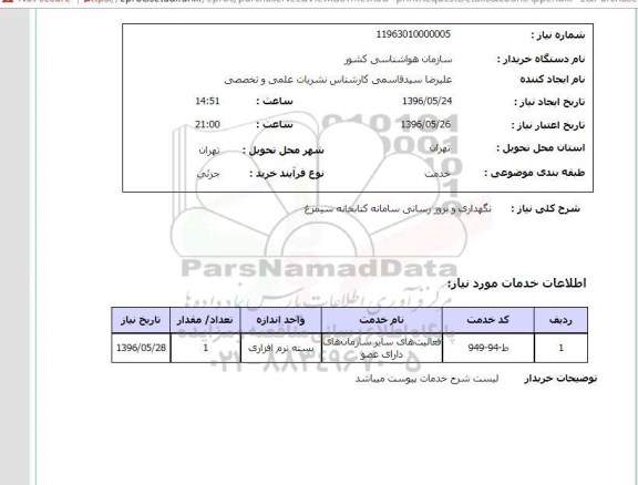 استعلام ,استعلام نگهداری و بروز رسانی سامانه کتابخانه