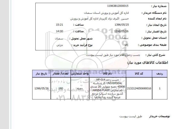 استعلام, استعلام چسب زخم