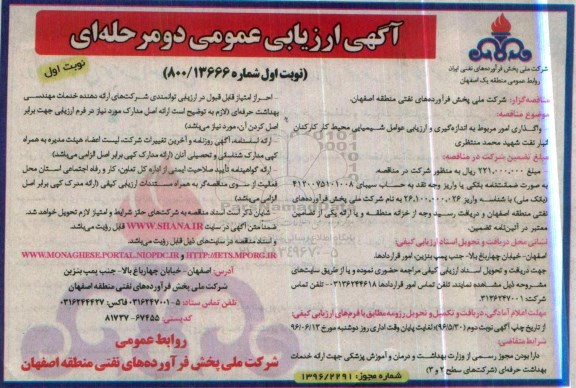 آگهی ارزیابی ، آگهی ارزیابی واگذاری امور مربوط به اندازه گیری و ارزیابی عوامل شیمیایی