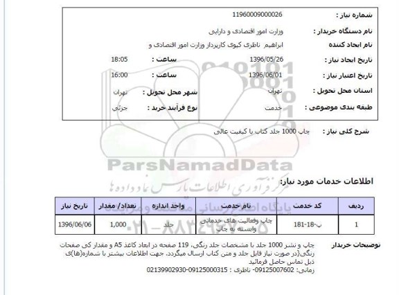استعلام ,استعلام چاپ ۱۰۰۰ جلد کتاب
