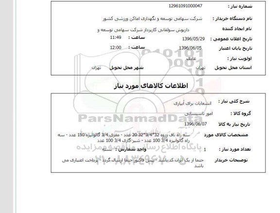 استعلام انشعابات برای آبیاری