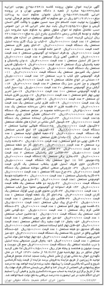 مزایده , مزایده دیگ آلومینیومی ، کباب پز ، اجاق پلوپز ، میز تخته