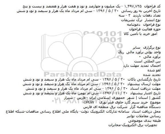 دعوتنامه خرید سیم گارد  