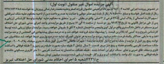 مزایده,مزایده ملک با قدمت 20 سال نوبت اول