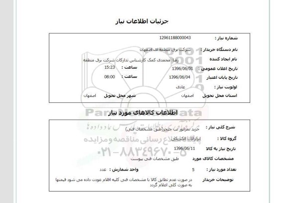 استعلام , استعلام  خرید نمراتور تب چنجر 