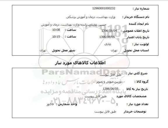 استعلام، استعلام دوربین، صوتی و ....