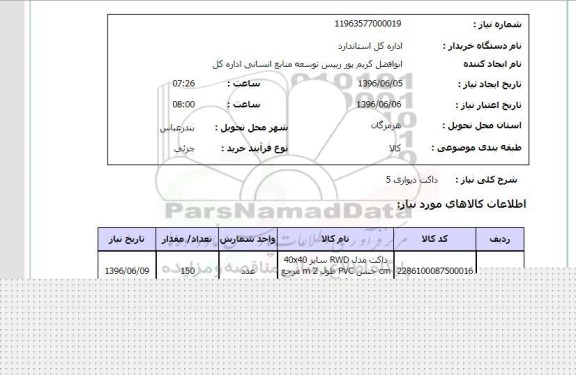 استعلام داکت دیواری 5