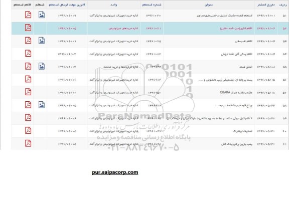 استعلام , استعلام اقلام اداری (میز - کمد- فایل)...