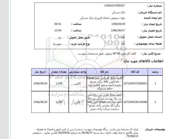 استعلام، استعلام کاغذ کاربنلس