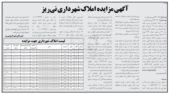 مزایده,مزایده فروش املاک کاربری مسکونی