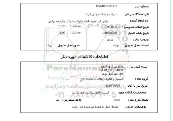 استعلام, استعلام کابل 