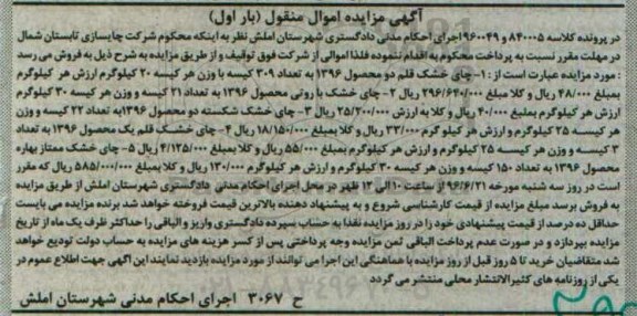 مزایده , مزایده انواع چای خشک بار اول