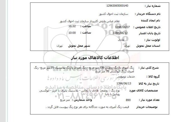 استعلام , استعلام رنگ آمیزی با رنگ روغنی 
