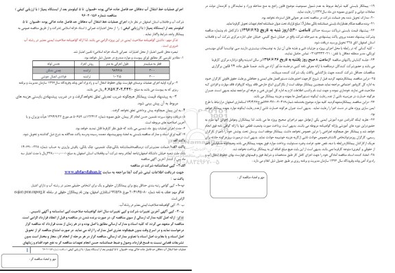 مناقصه, مناقصه اجرای عملیات خط انتقال آب دهاقان 