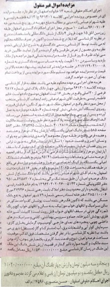 مزایده,مزایده 4 دانگ پلاک ثبتی شماره 2817 فرعی