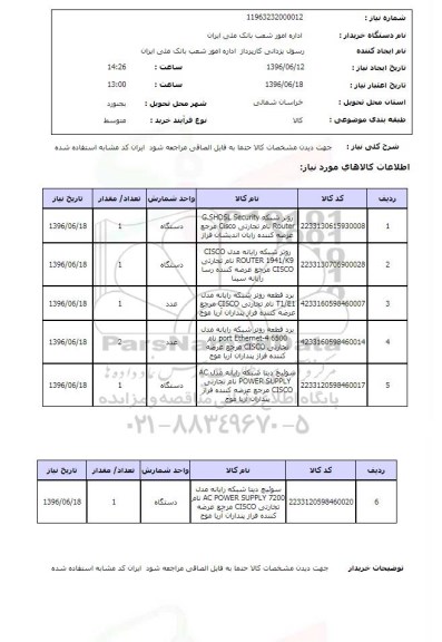 استعلام, استعلام روتر شبکه...