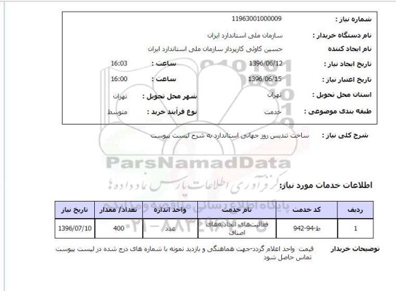 استعلام ساخت تندیس روز جهانی