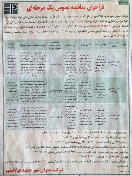فراخوان مناقصه عمومی , مناقصه تهیه مصالح و اجرای عملیات پیاده روسازی نوبت دوم 