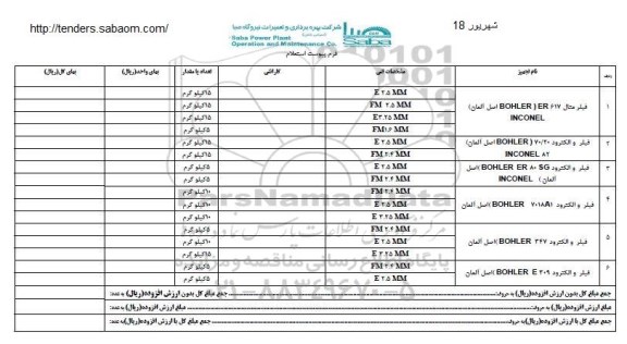 استعلام ، استعلام فیلر متال...