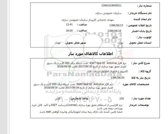 استعلام, استعلام نرم افزار ANTIVIRUS 