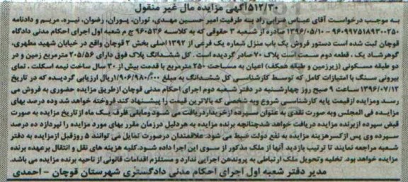 مزایده,مزایده یکباب منزل بخش دو قوچان