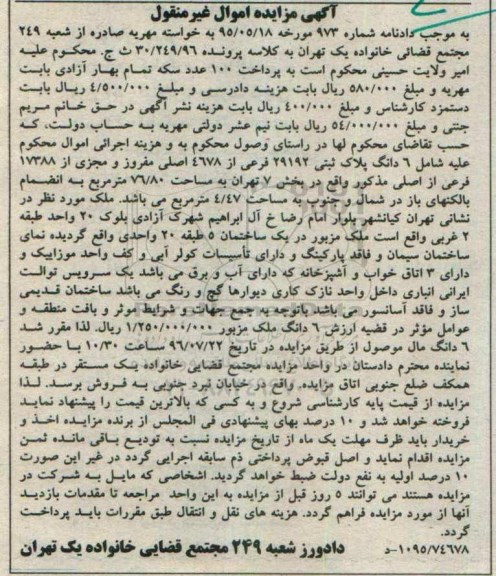 مزایده,مزایده ششدانگ پلاک ثبتی مساحت 76.80متر