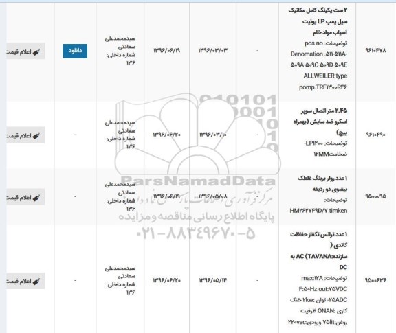 استعلام ,استعلام ۲ ست پکینگ کامل مکانیک سیل پمپ و ...