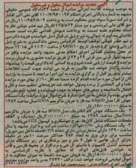 مزایده ، مزایده دستگاه جوش کارا ...