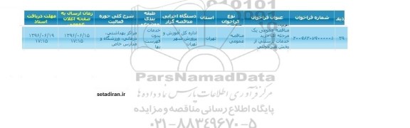 آگهی مناقصه عمومی , مناقصه خرید خدمات پرسنلی