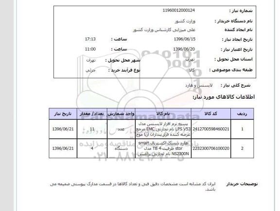 استعلام, استعلام لایسنس و هارد