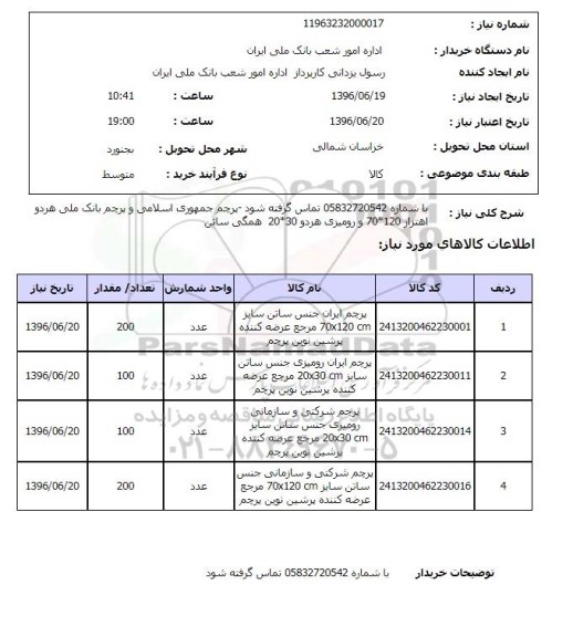  استعلام پرچم جمهوری اسلامی و پرچم بانک ملی